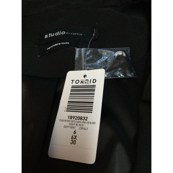 Studio By Torrid Womens Classic Black Blazer Plus Size 6X Career Dressy Capsule - Picture 5 of 5